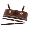 7-7/8"x2-3/4"x1" Double Pen Wooden Stand